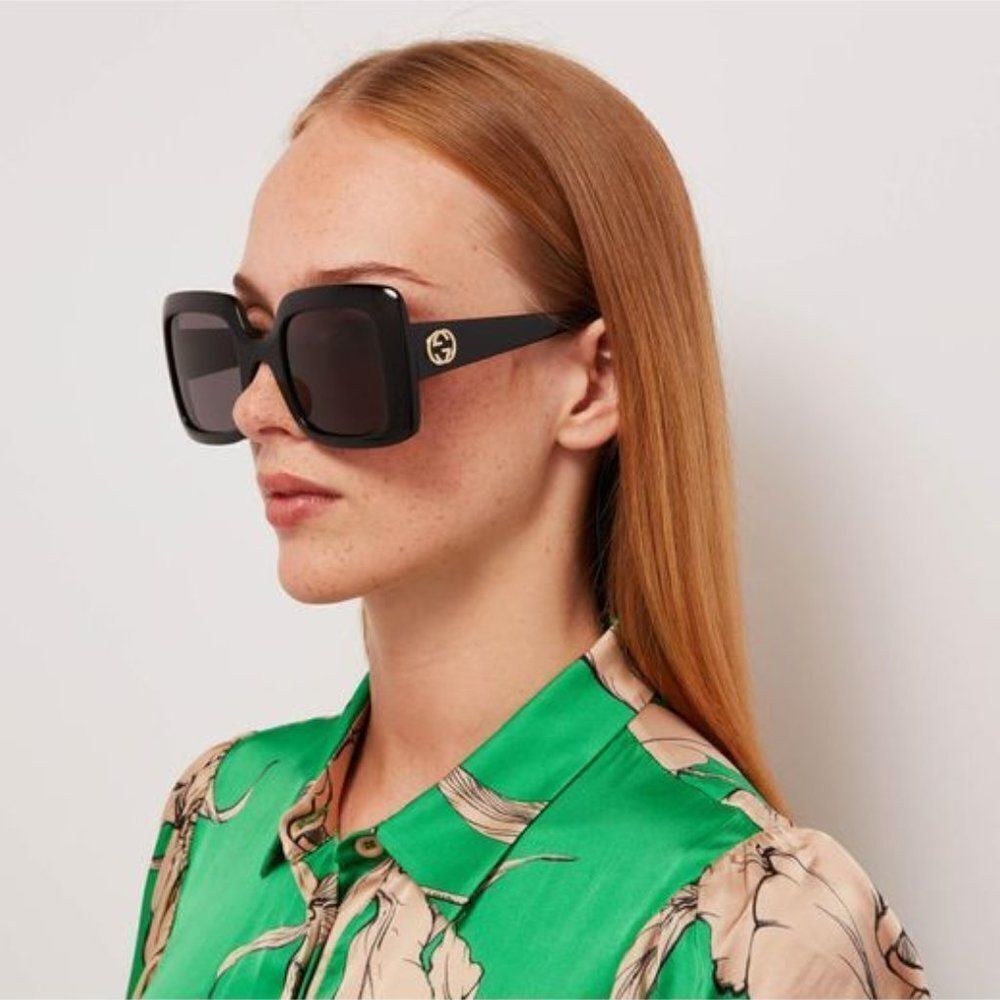 NEW Gucci Logo GG0896S 001 Black Square Oversized Women Sunglasses - Picture 13 of 13